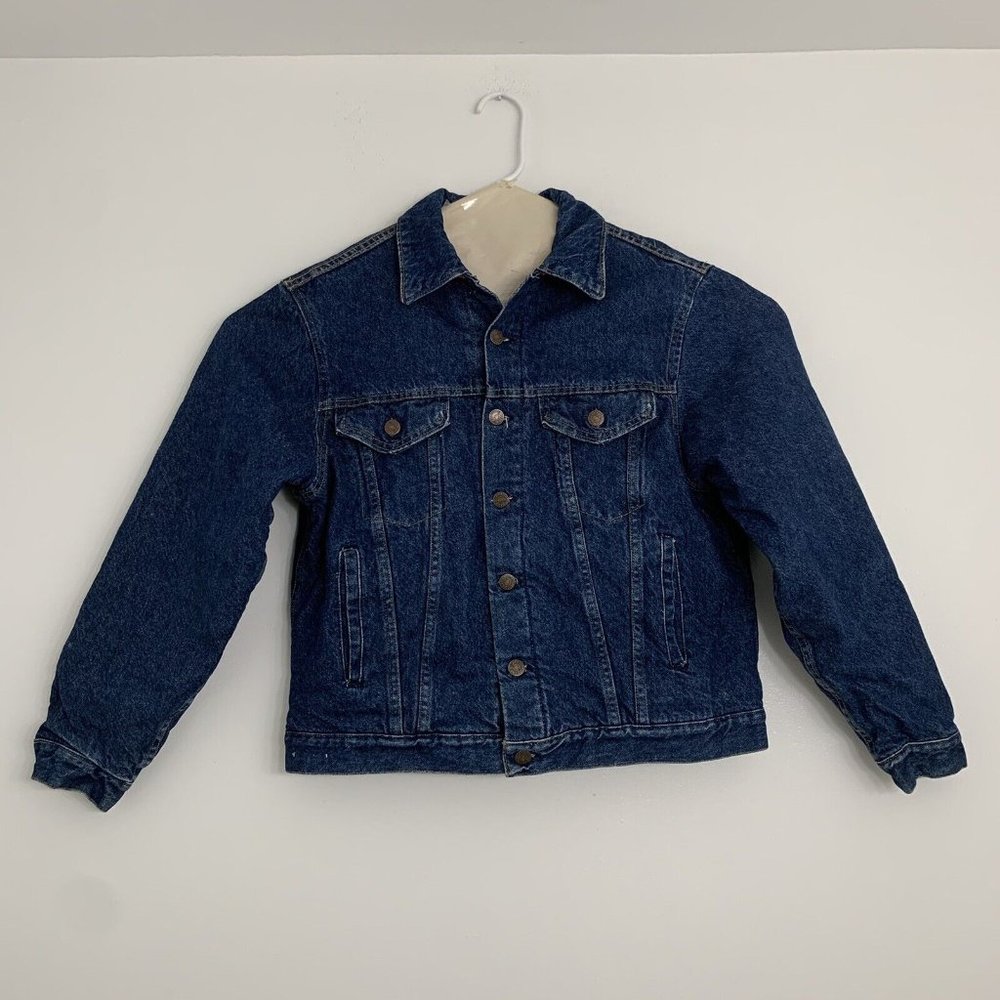 Vintage Hudson Blues Womens L Jean Jacket Buffalo Check Flannel Lined USA Made